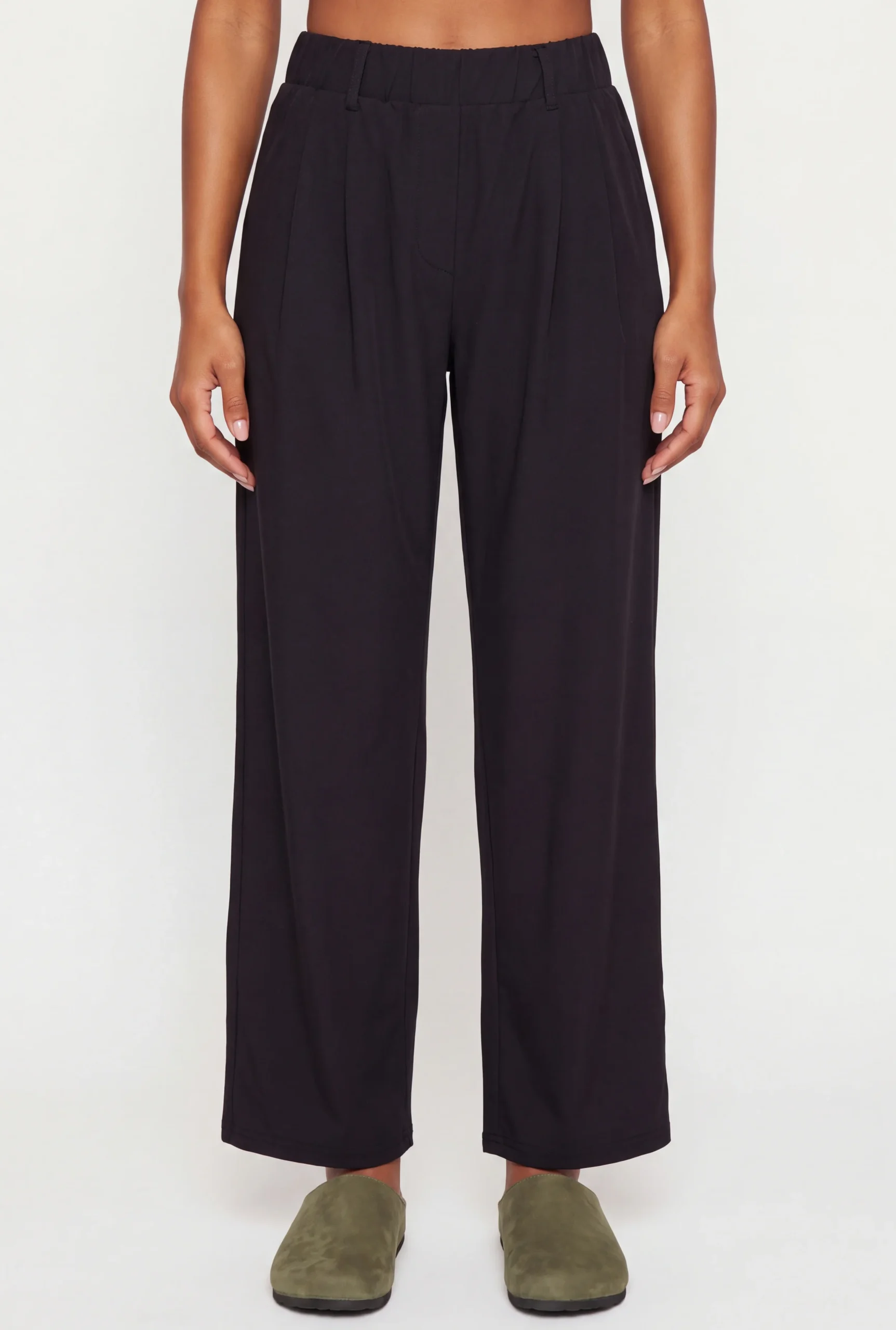 High Waisted Wide Leg Pull On Casual Pants high waisted wide leg pull on casual pants
