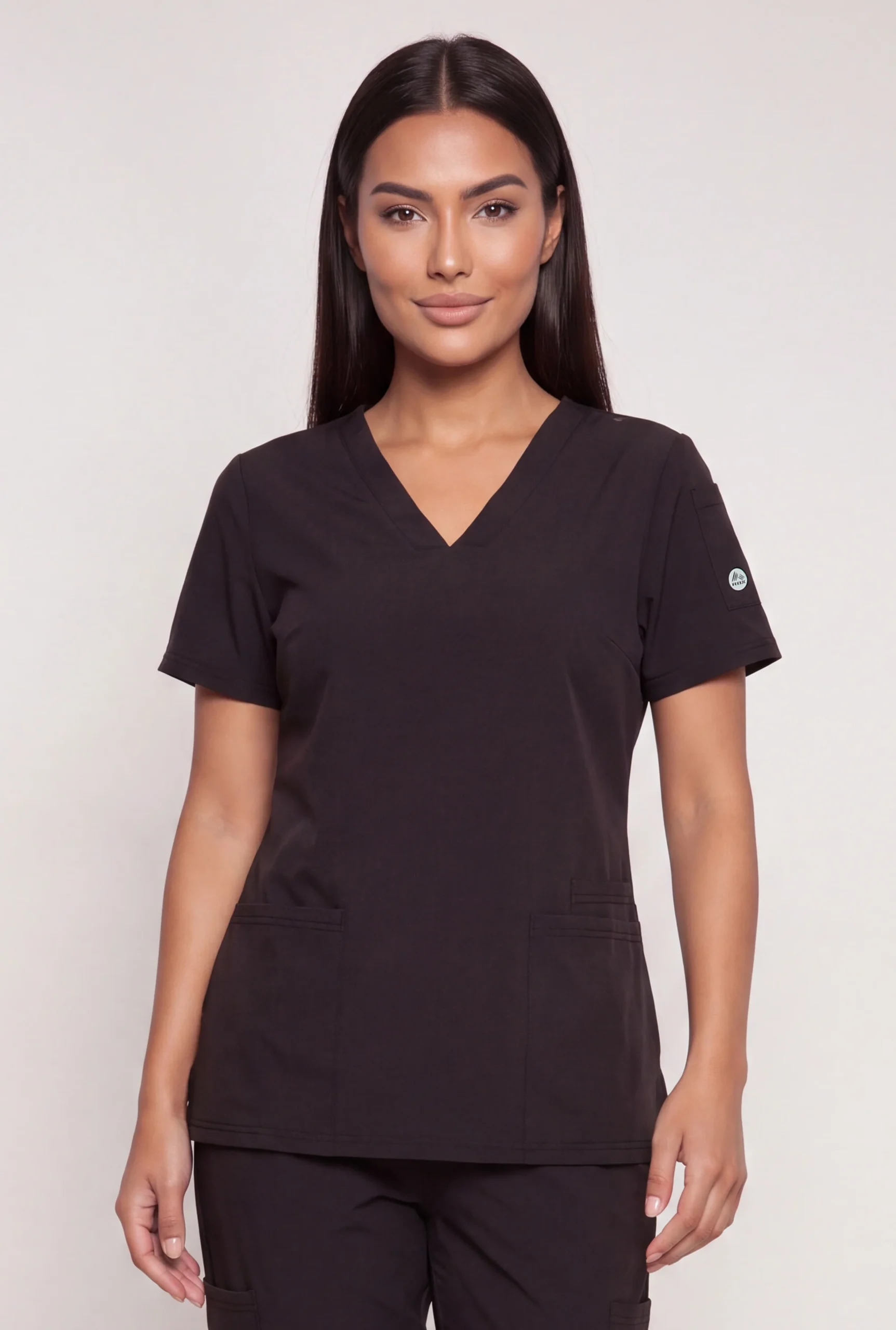 Short Sleeve V-Neck Scrub Top and Joggers Set short sleeve v neck scrub top and joggers set
