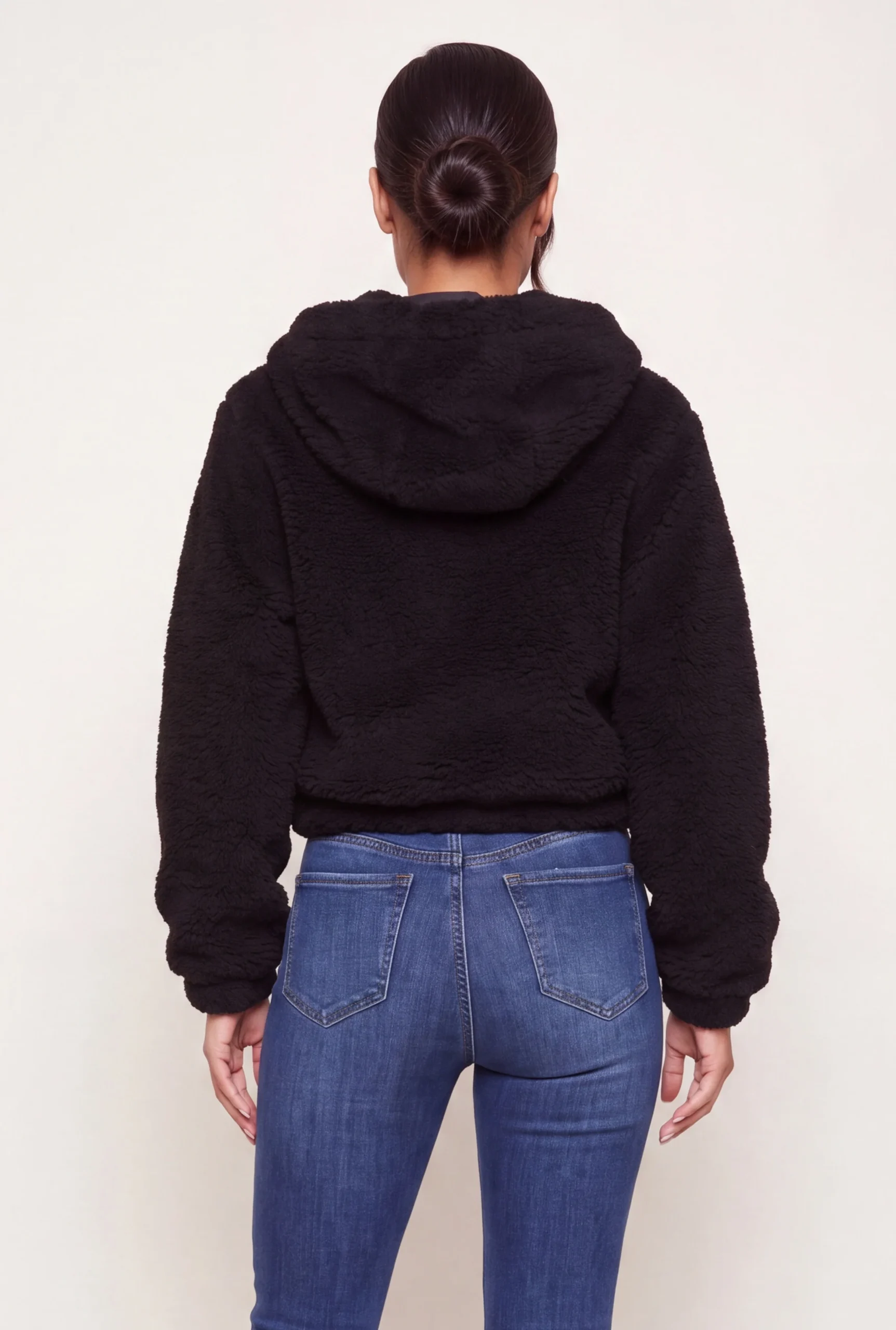 Zip Front Hooded Sherpa Jacket zip front hooded sherpa jacket