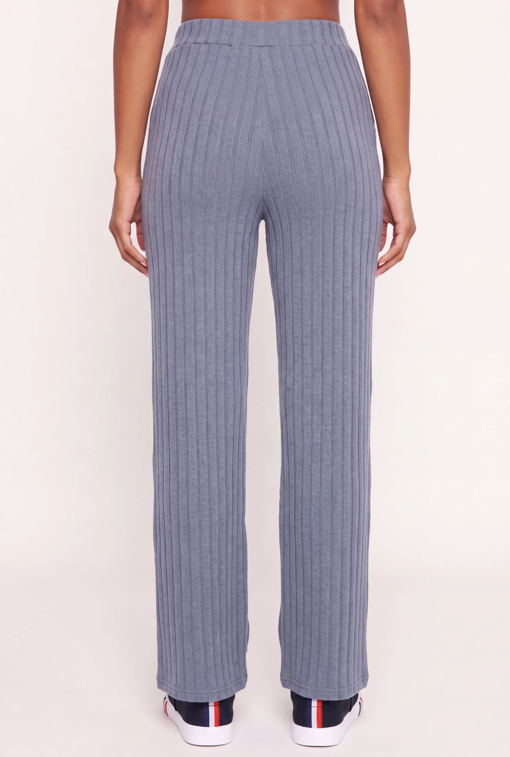 Brushed Ribbed Knit High Waisted Pants brushed ribbed knit high waisted pants