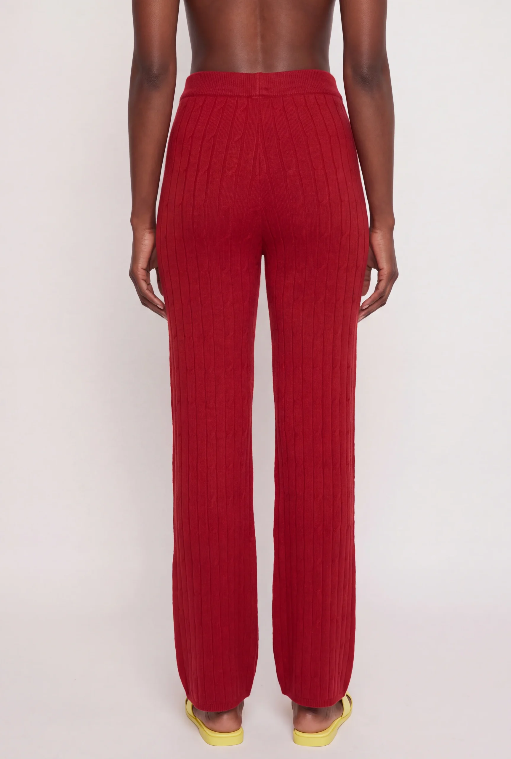 Faux Drawstring Straight Leg Knit Pants faux drawstring straight leg knit pants