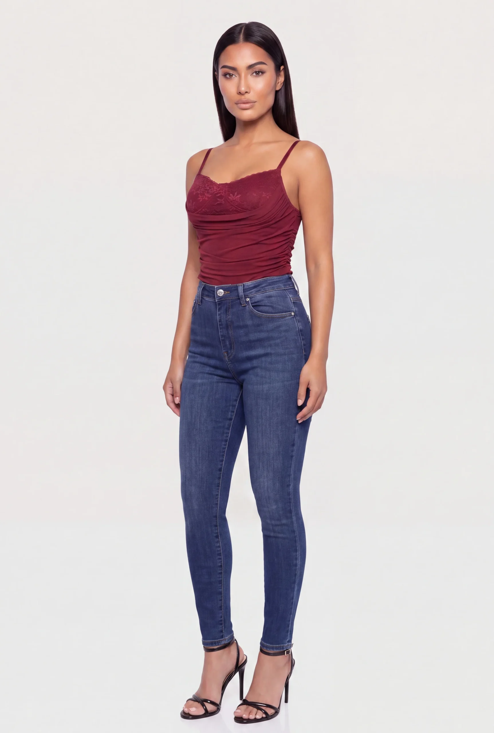 Mesh Ruched Cowl Neck Bustier Cami mesh ruched cowl neck bustier cami