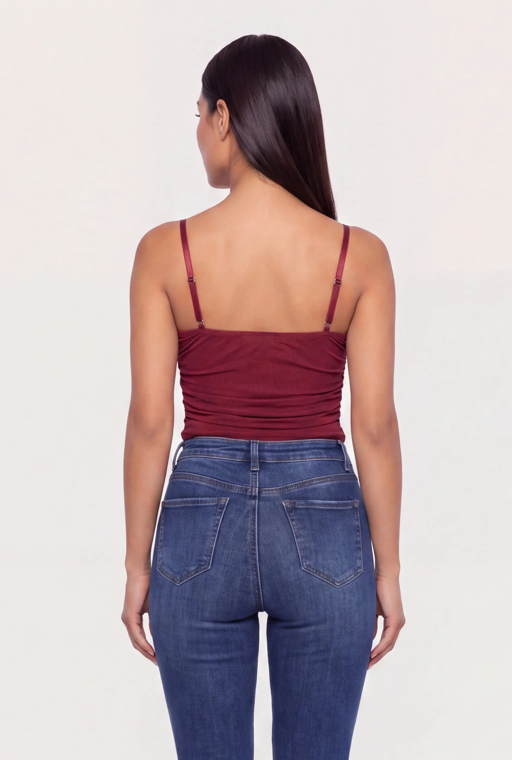 Mesh Ruched Cowl Neck Bustier Cami mesh ruched cowl neck bustier cami