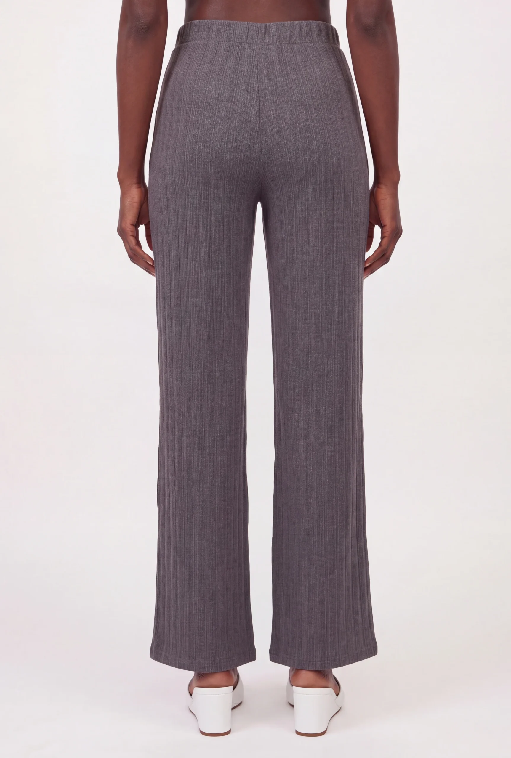 Brushed Ribbed Knit Pull On Pants brushed ribbed knit pull on pants