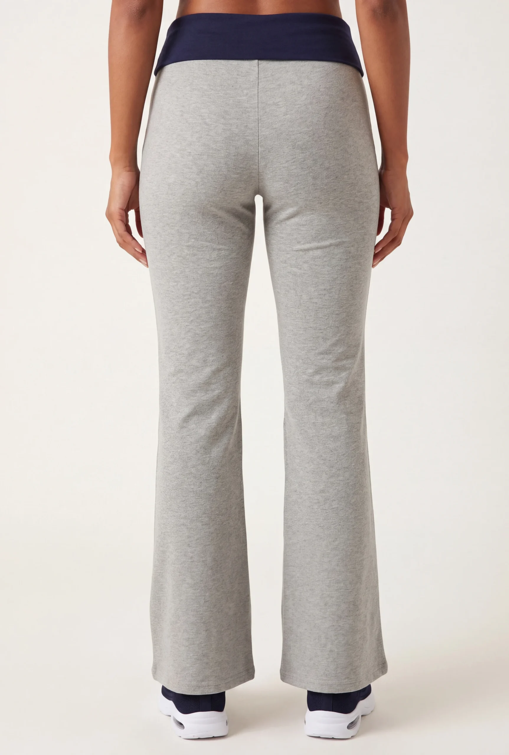 Contrast Waistband Fold Over Flared Pants contrast waistband fold over flared pants