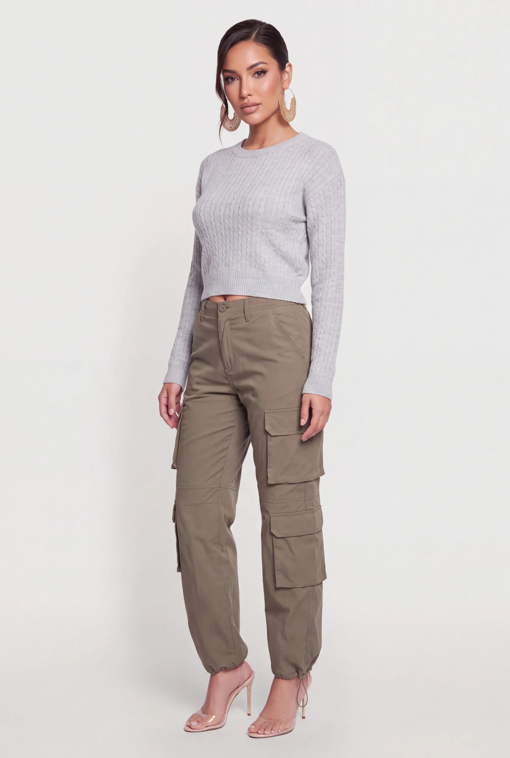 Cropped Cable Knit Sweater cropped cable knit sweater