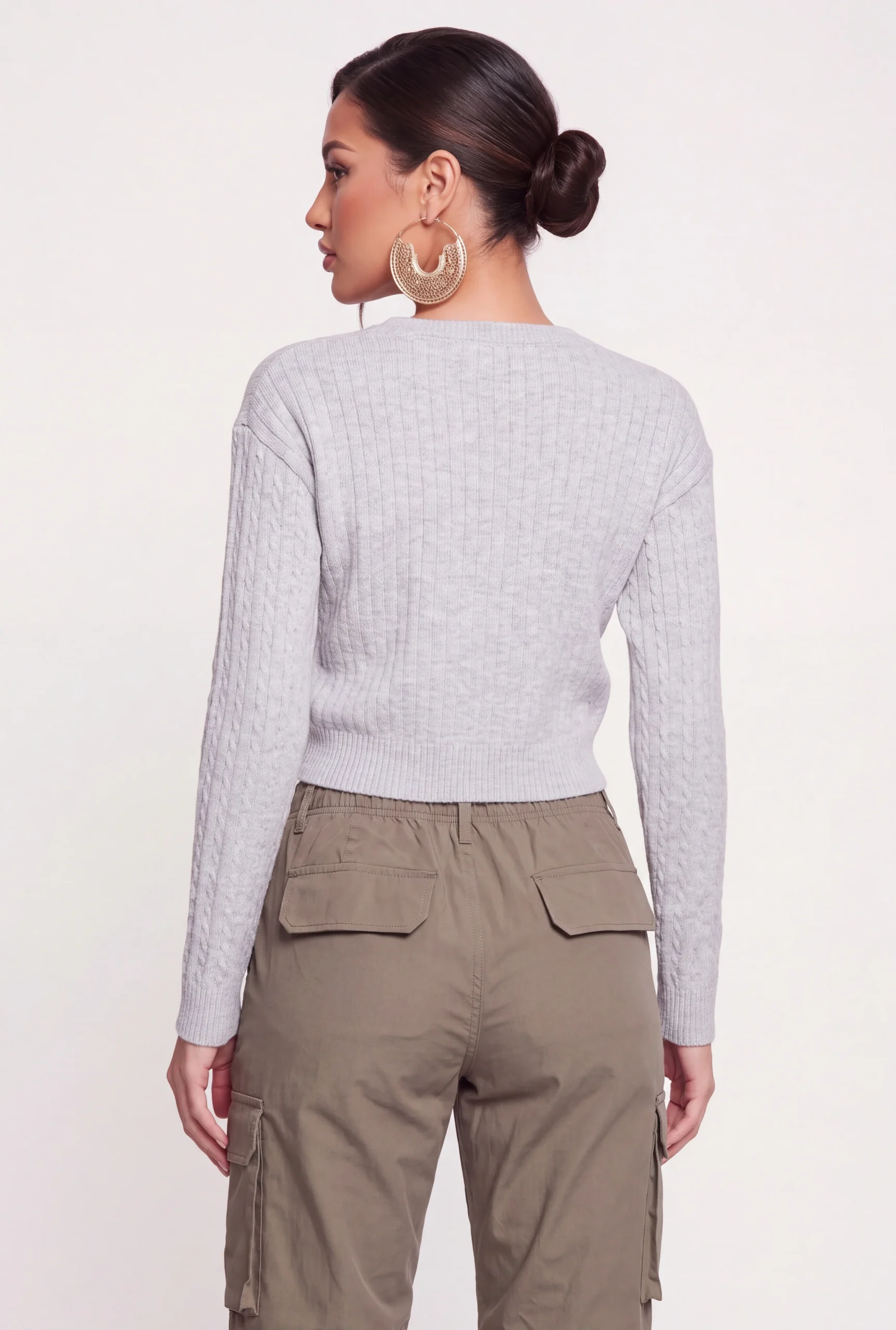 Cropped Cable Knit Sweater cropped cable knit sweater