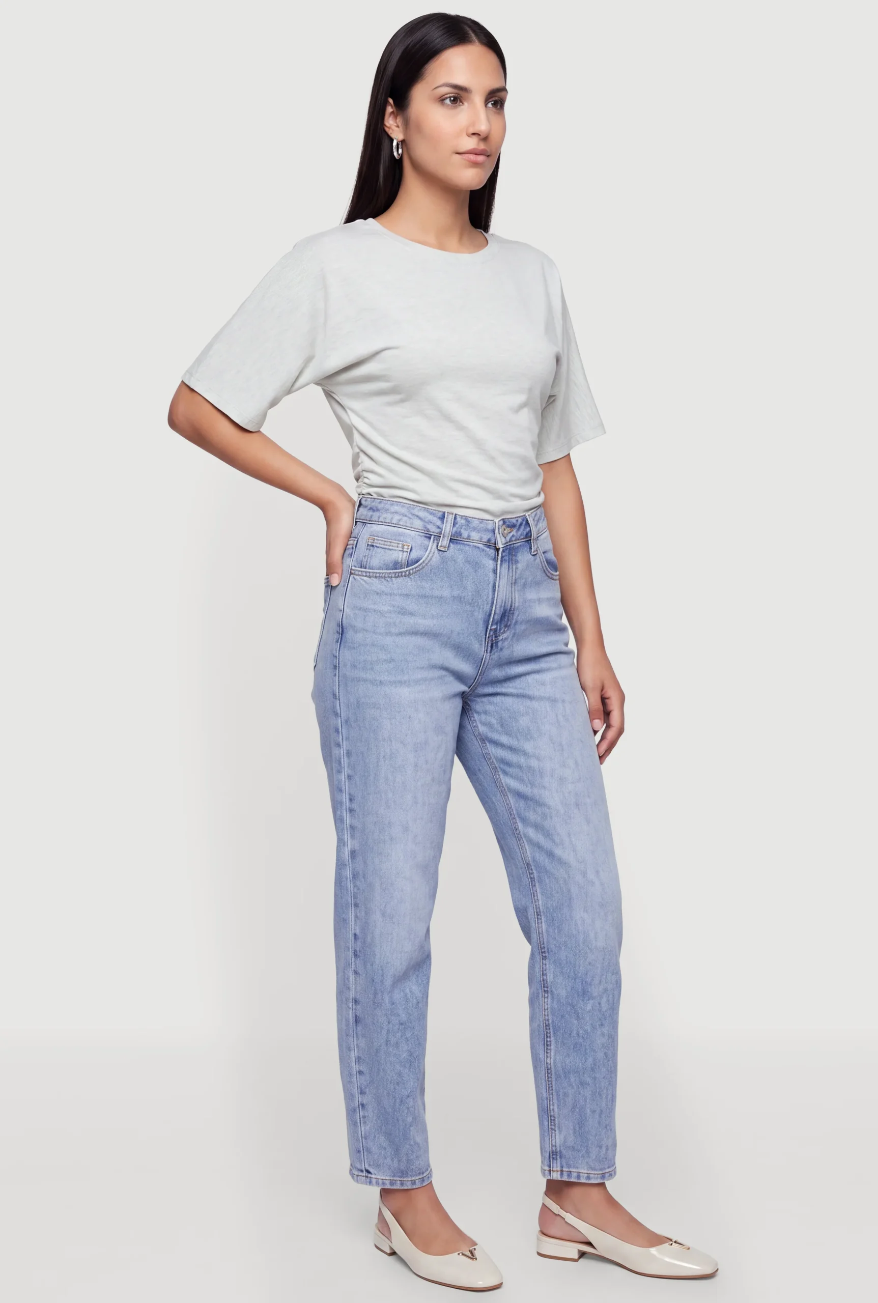 Side Ruched Crew Neck Short Sleeve T-Shirt side ruched crew neck short sleeve t shirt