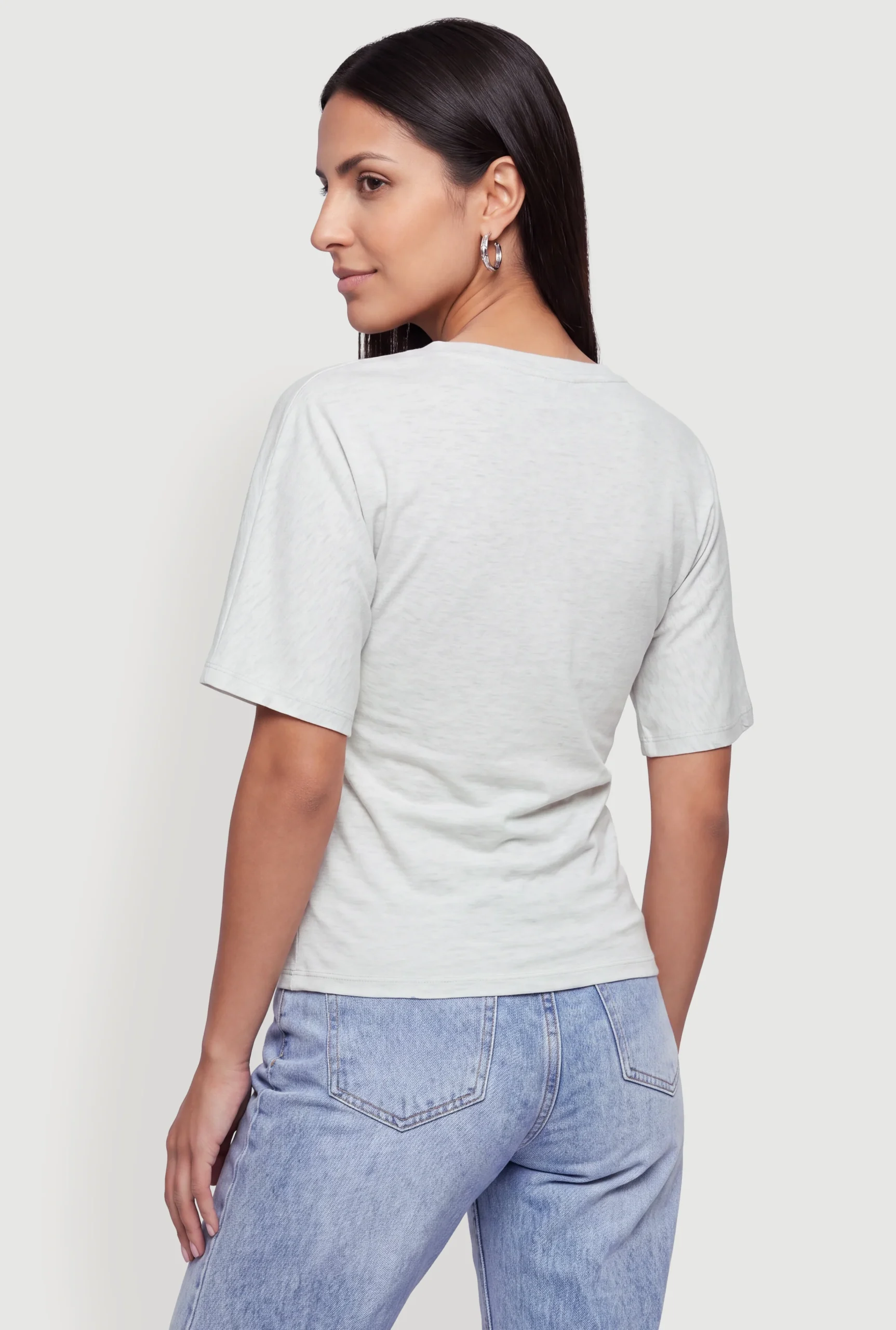Side Ruched Crew Neck Short Sleeve T-Shirt side ruched crew neck short sleeve t shirt