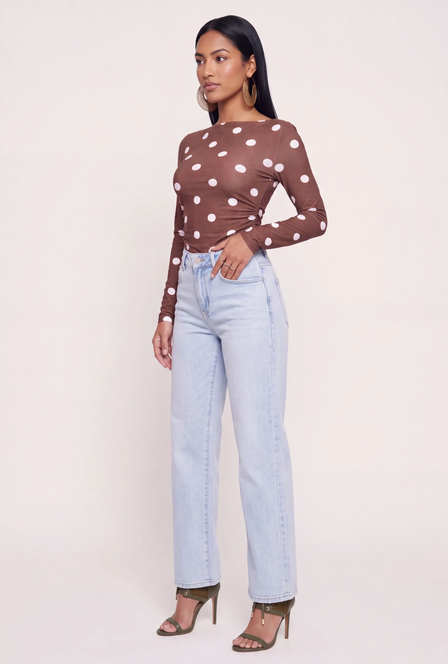 WAX Fitted Wide Leg Jeans wax fitted wide leg jeans
