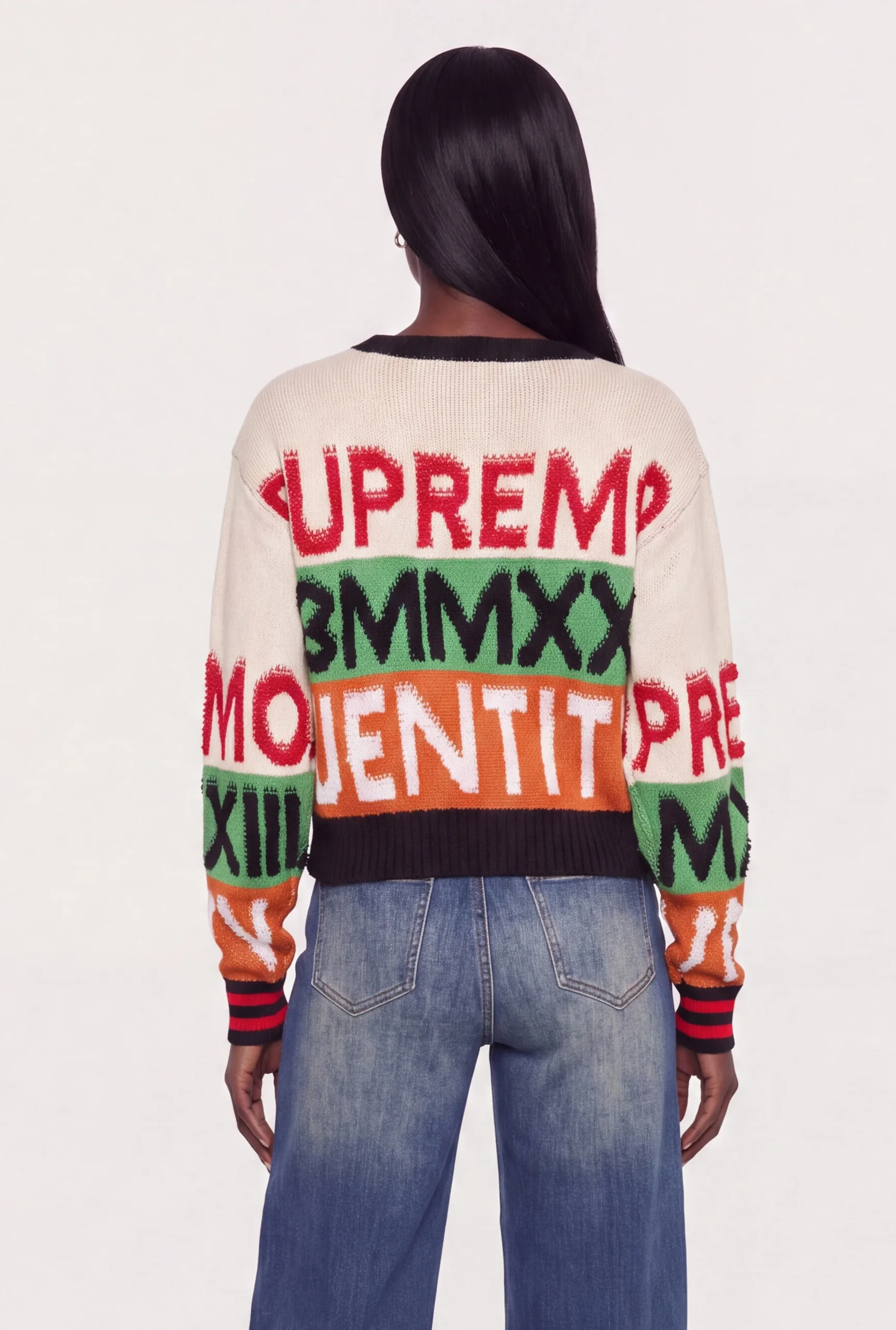 Color Blocked Supremo Graphic Sweater color blocked supremo graphic sweater