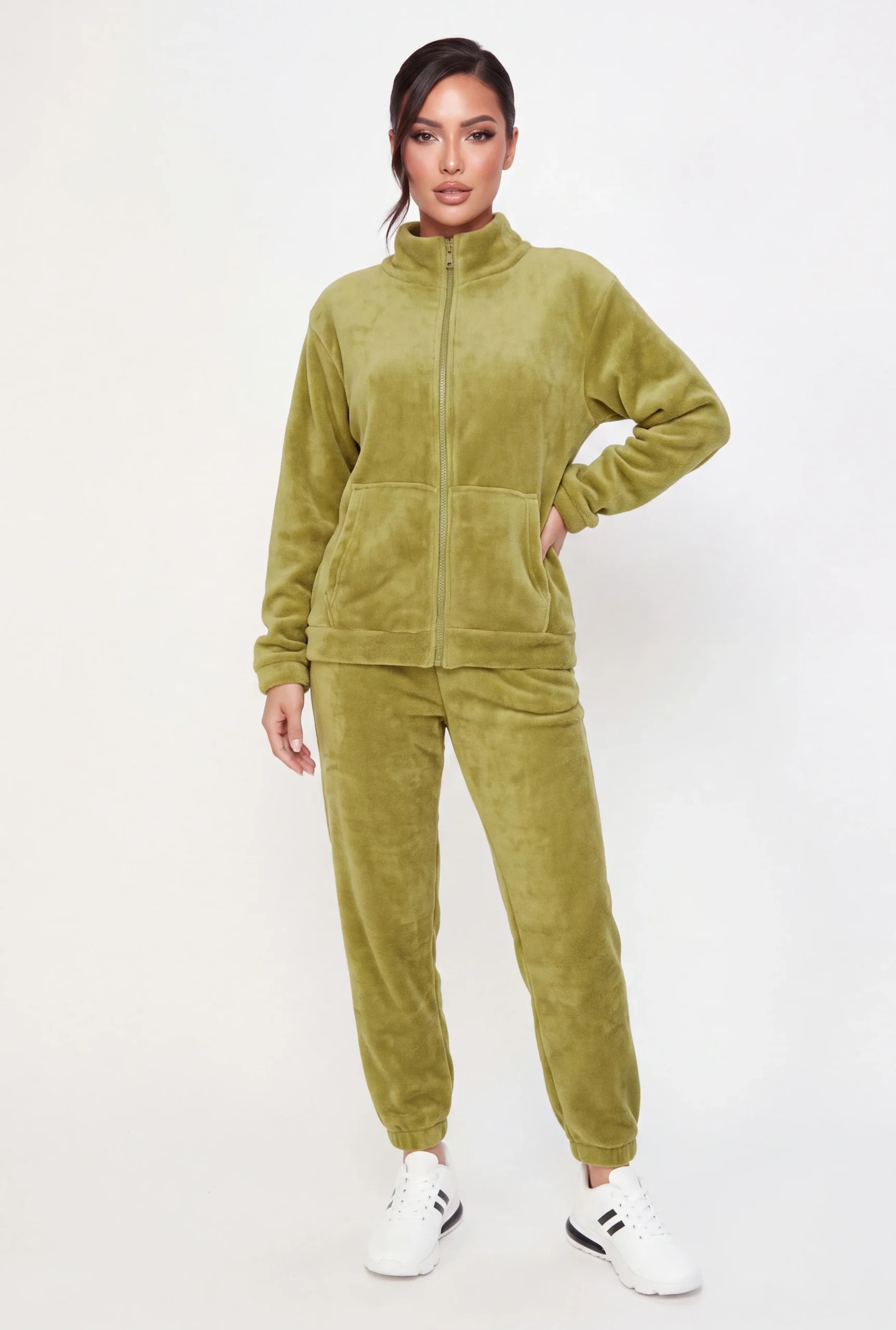 Plush Mock Neck Zip Front Jacket plush mock neck zip front jacket