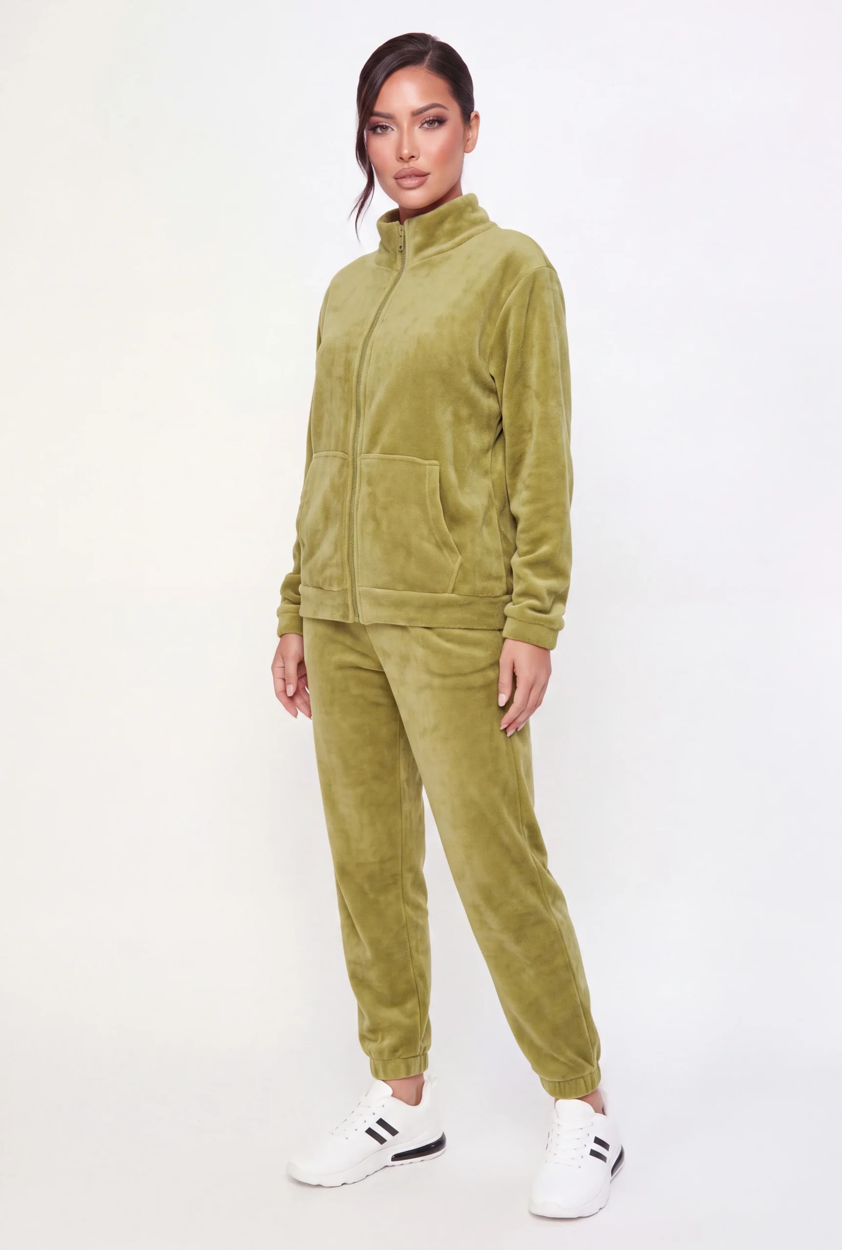 Plush Mock Neck Zip Front Jacket plush mock neck zip front jacket