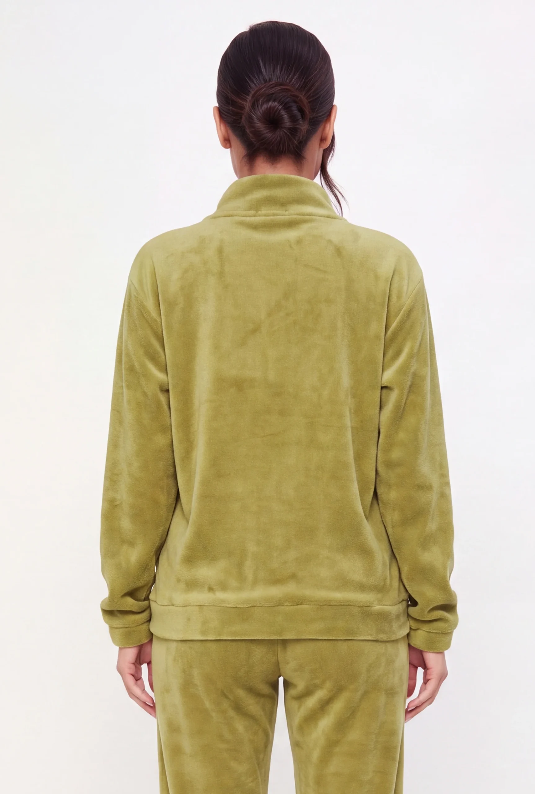 Plush Mock Neck Zip Front Jacket plush mock neck zip front jacket