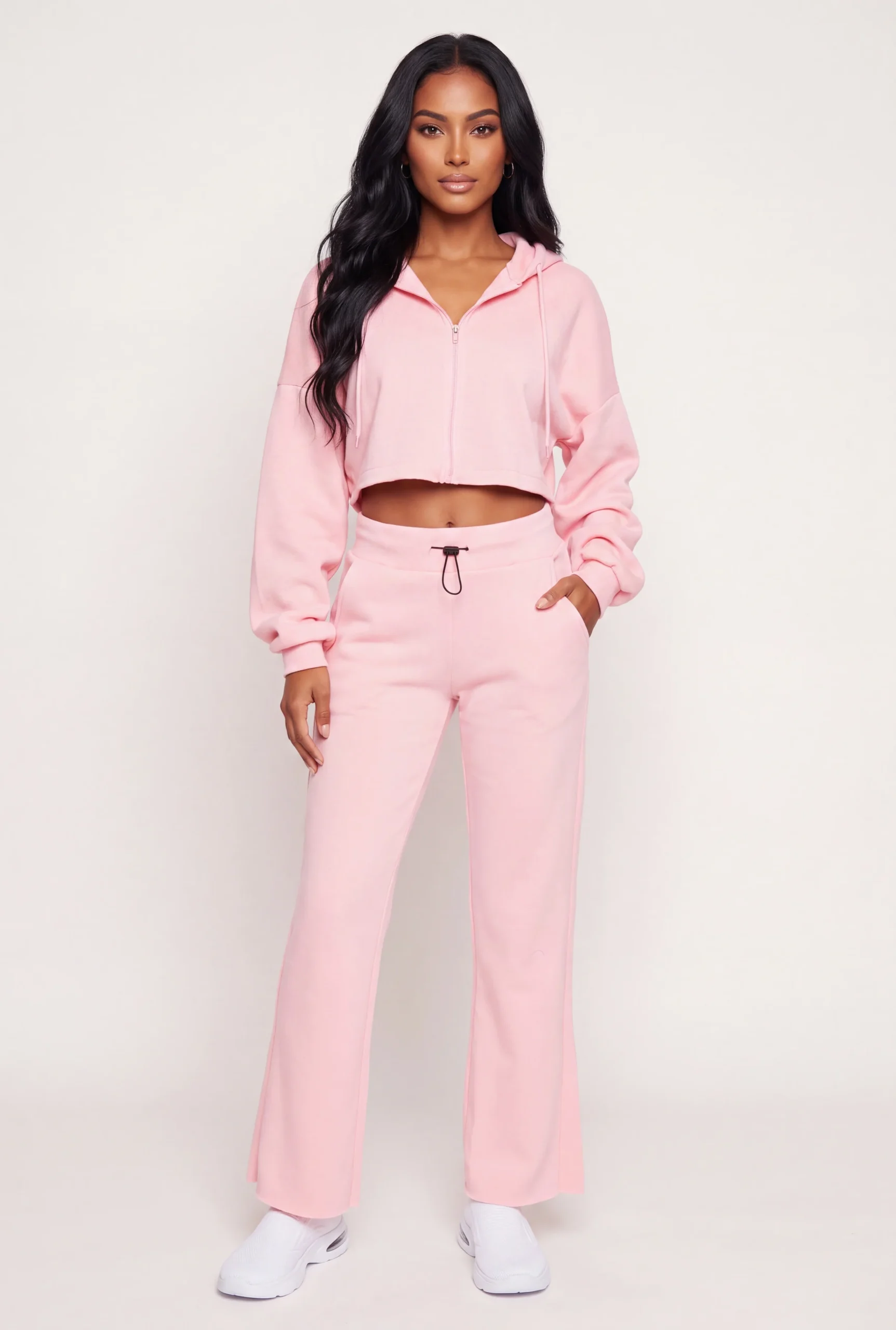 Raw Hem Zip Front Cropped Hoodie raw hem zip front cropped hoodie