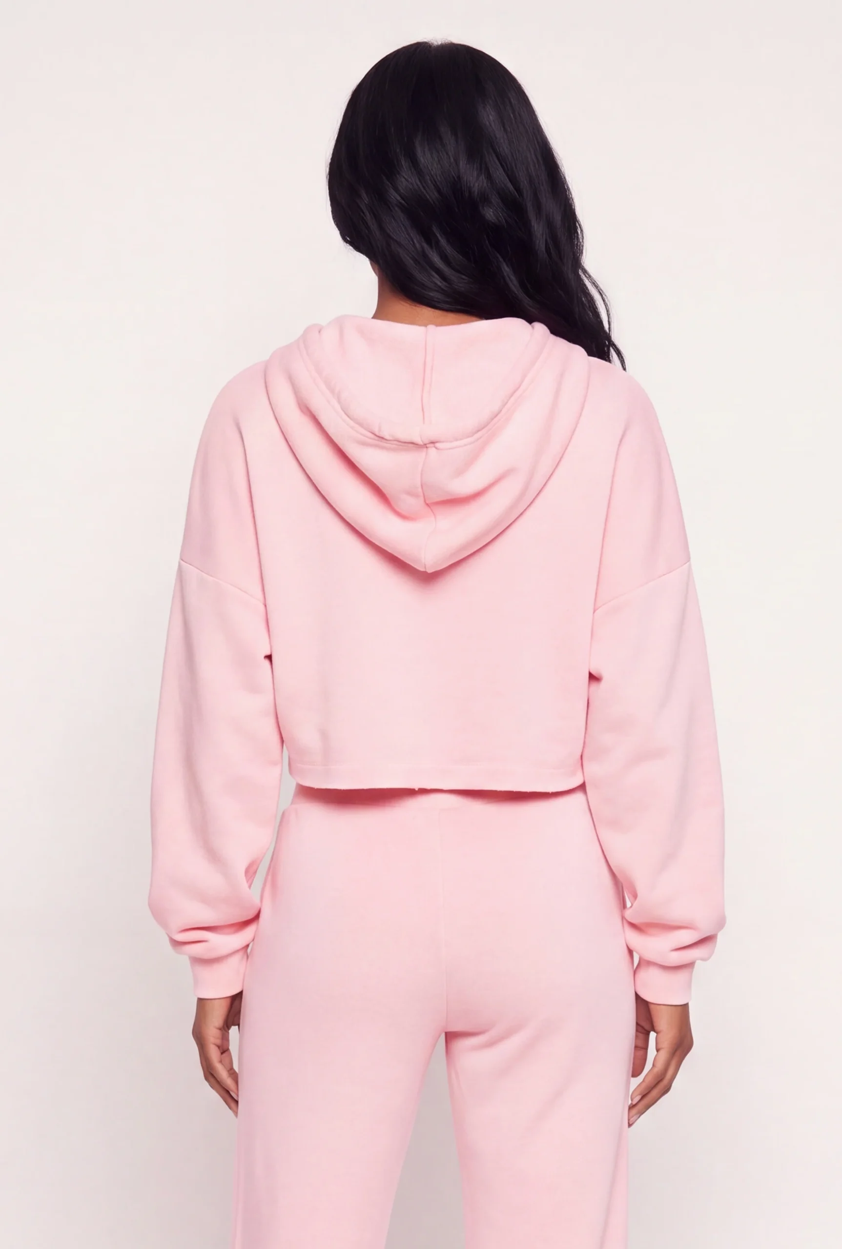 Raw Hem Zip Front Cropped Hoodie raw hem zip front cropped hoodie