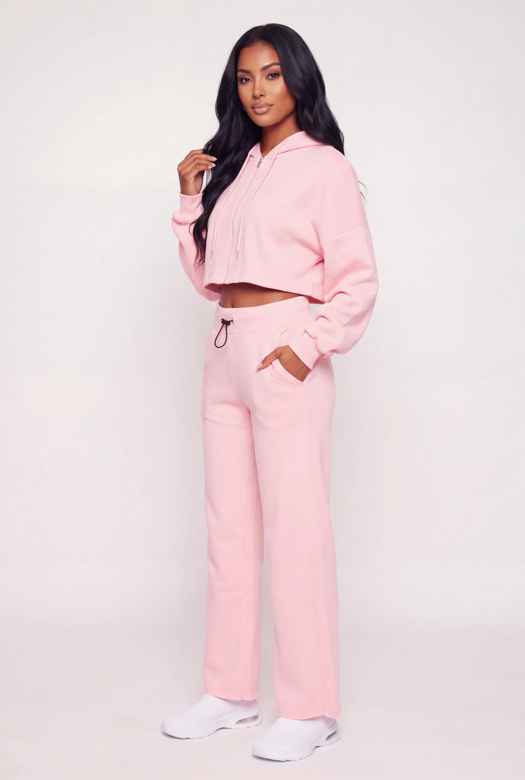 Toggle Drawstring Waist Raw Hem Sweatpants toggle drawstring waist raw hem sweatpants