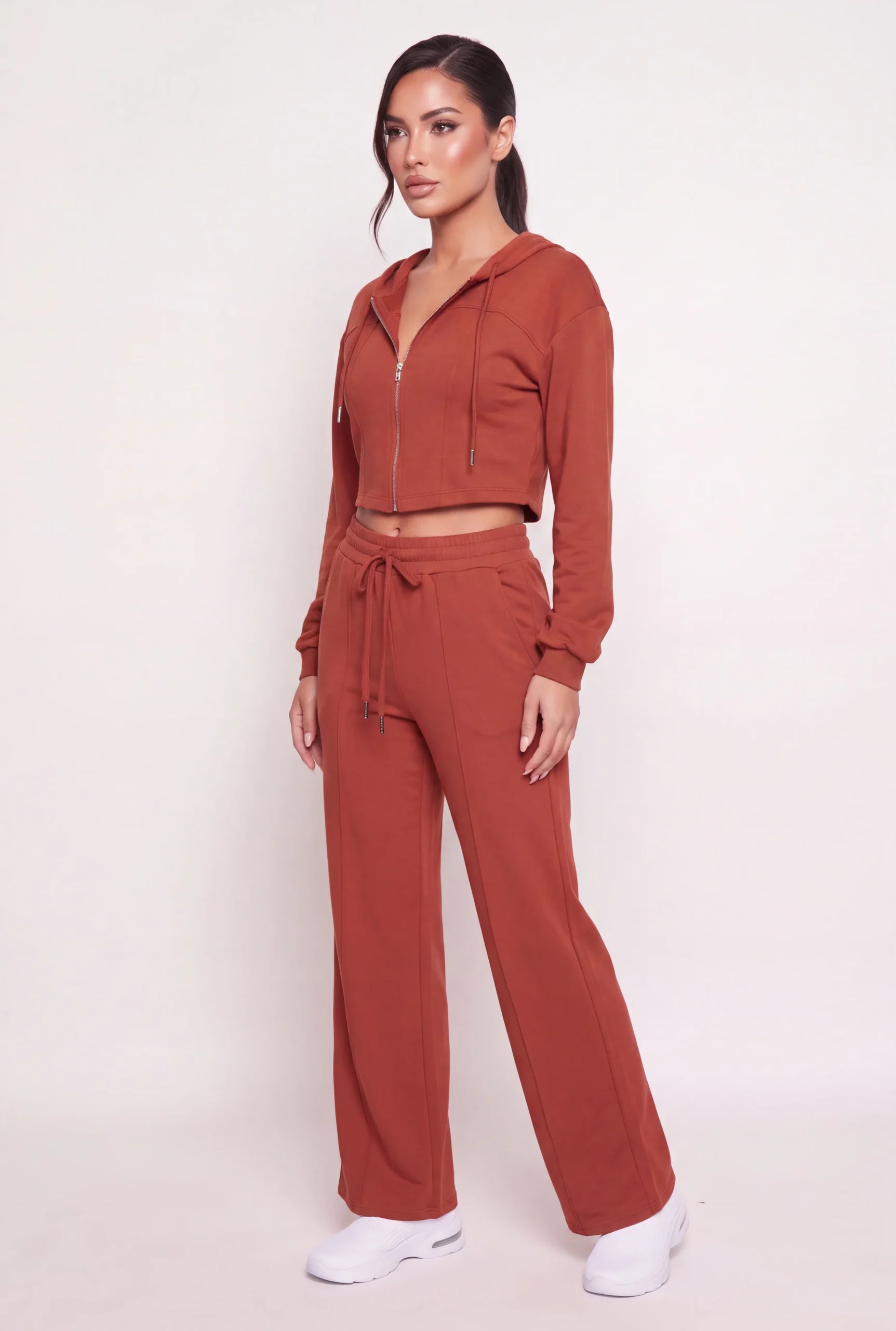 Drop Shoulder Cropped Hooded Sweatshirt drop shoulder cropped hooded sweatshirt