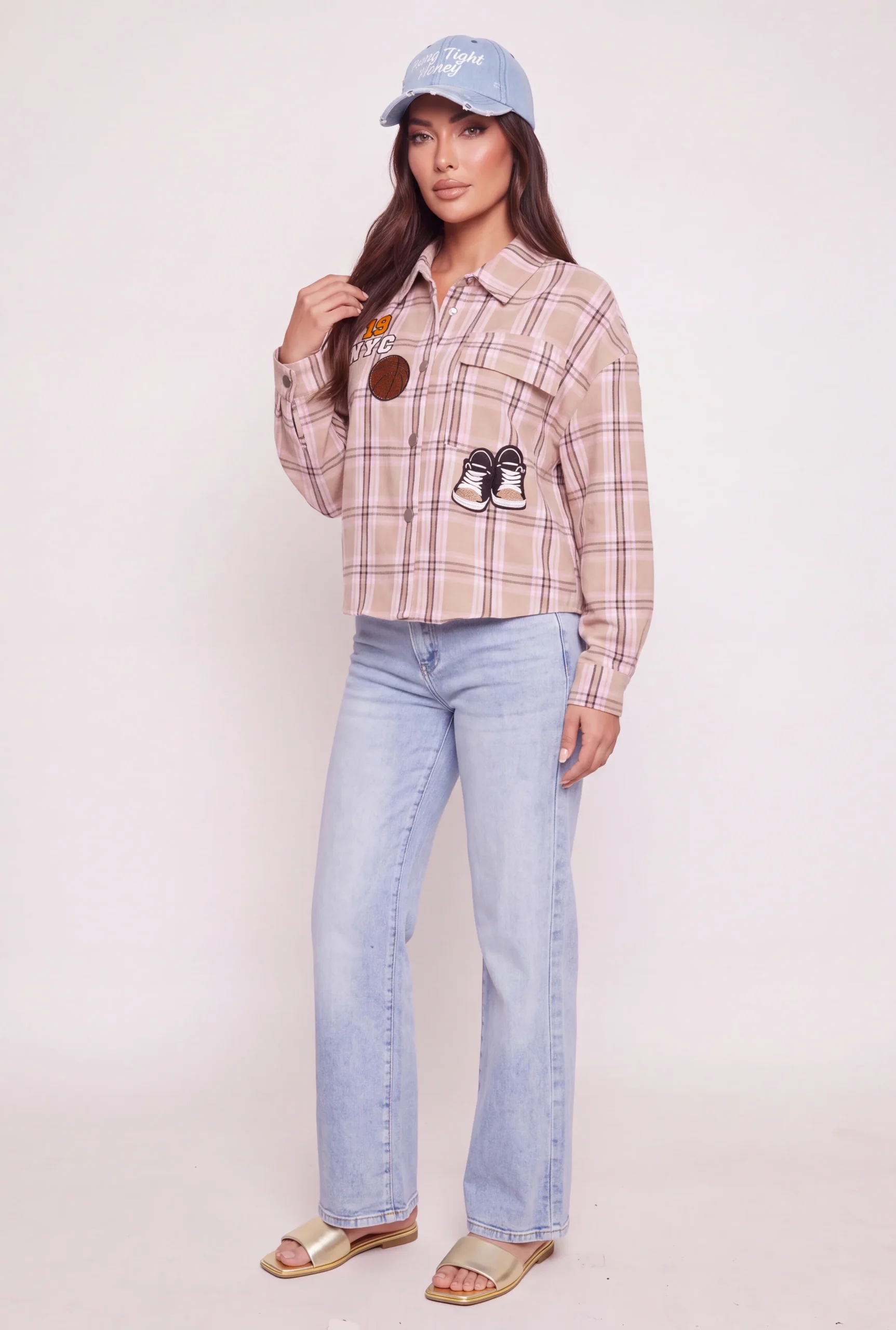 Assorted Patch Plaid Graphic Snap Button Front Shirt assorted patch plaid graphic snap button front shirt