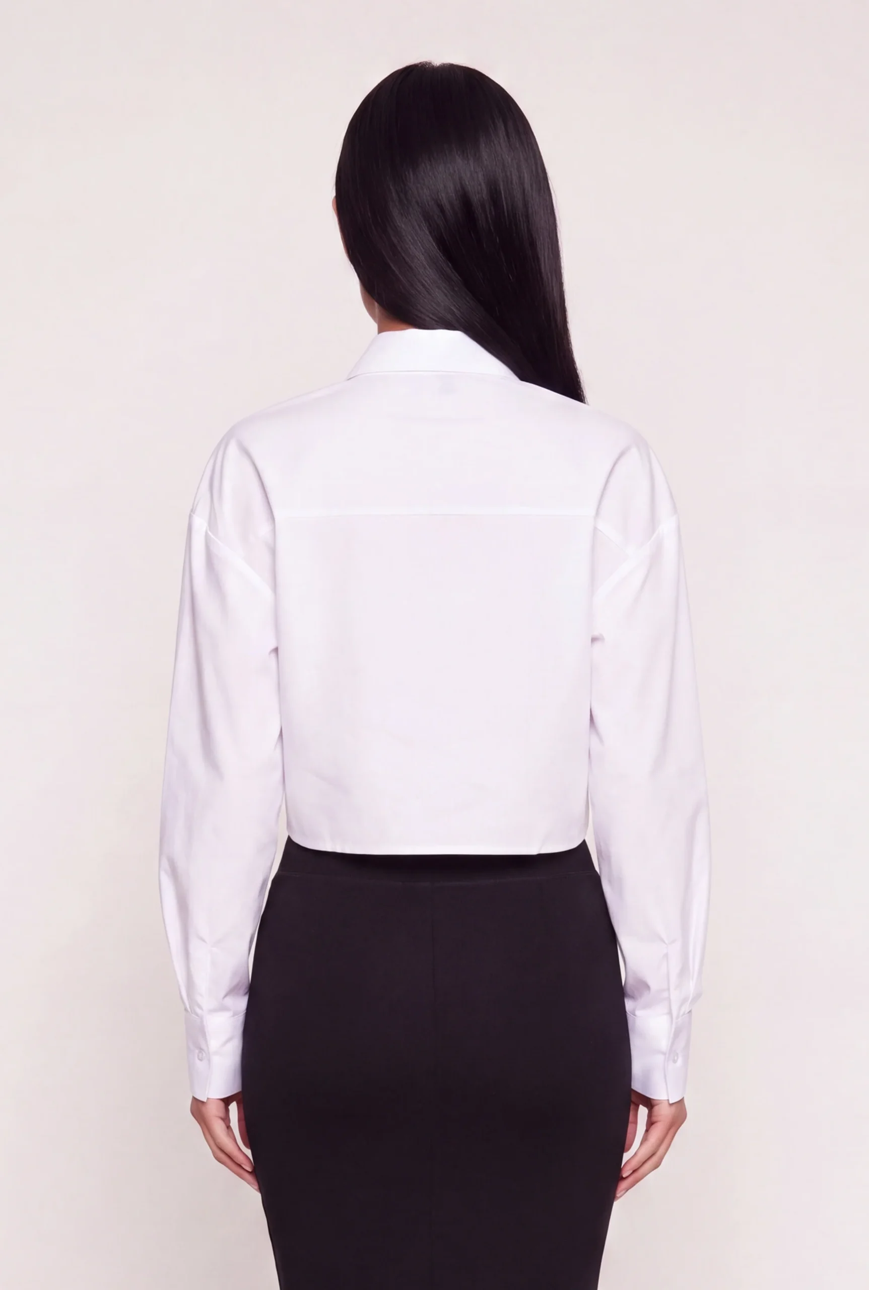 Removable Neck Tie Cropped Button Front Shirt removable neck tie cropped button front shirt