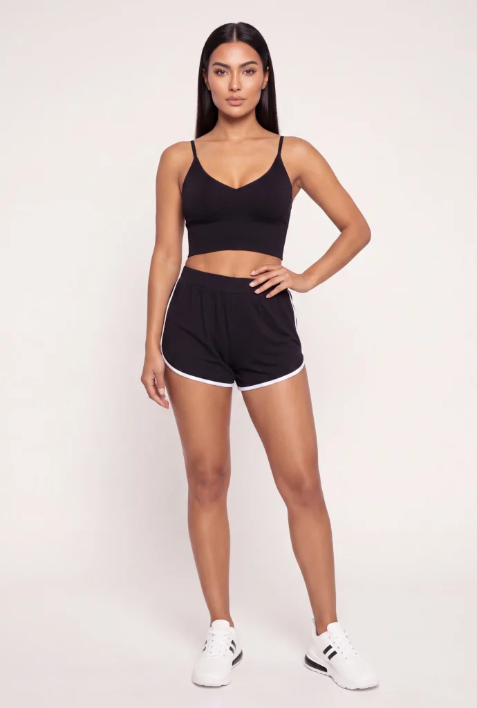 compression rib v neck cropped cami