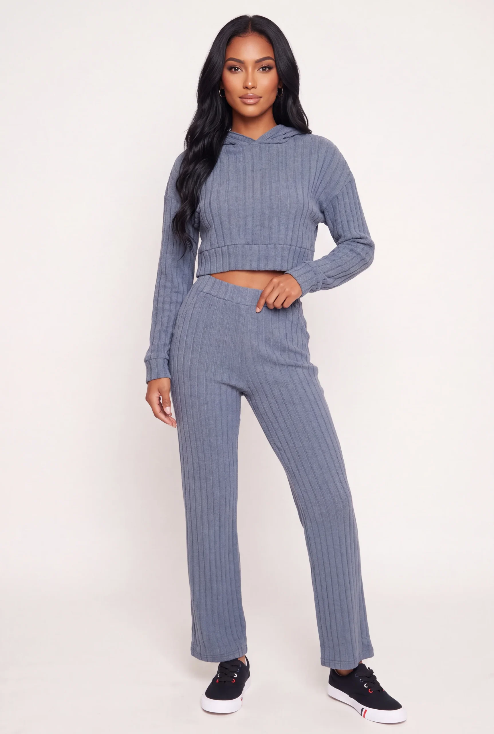 brushed ribbed knit high waisted pants brushed ribbed knit high waisted pants