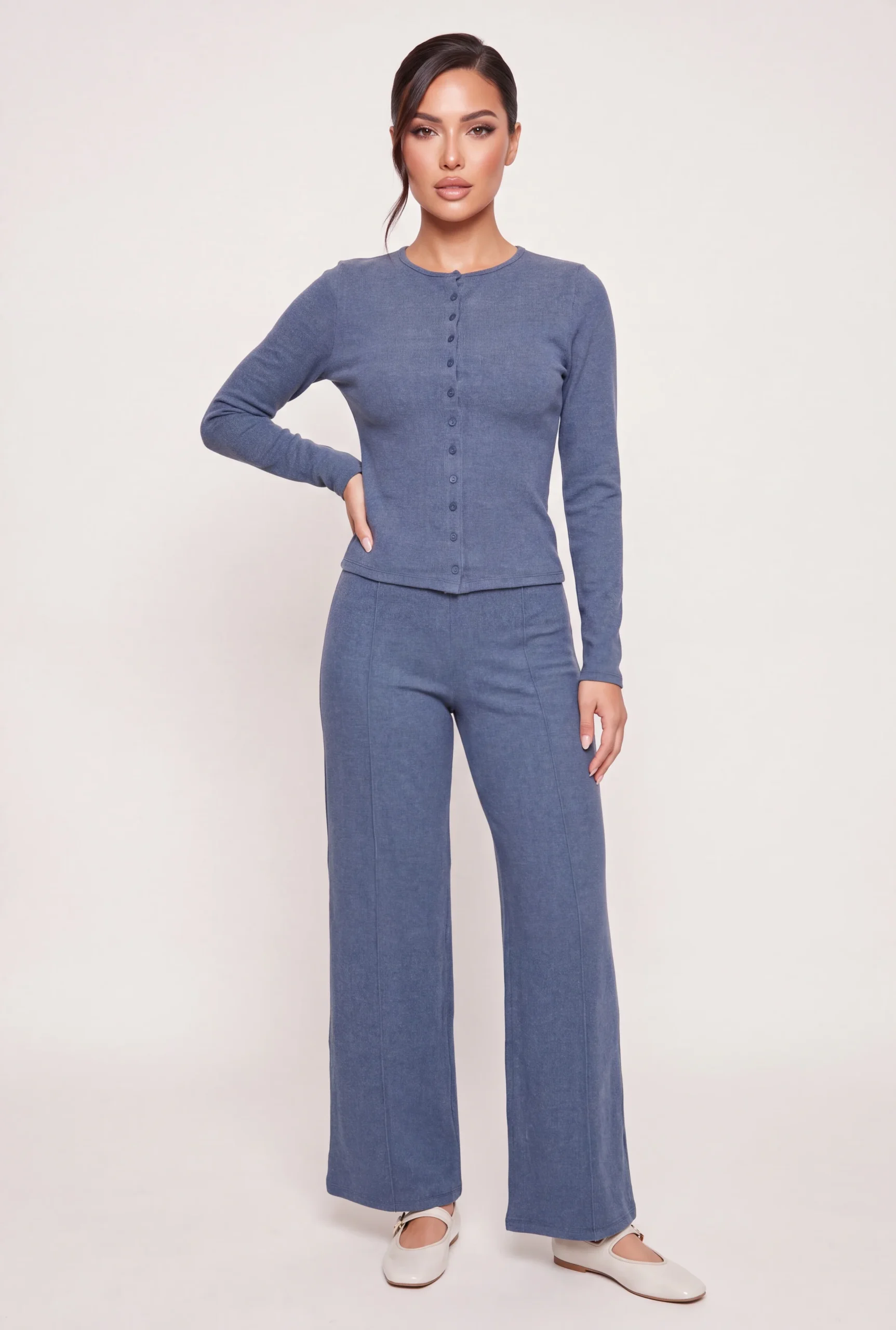 brushed knit wide leg pintuck pull on pants brushed knit wide leg pintuck pull on pants