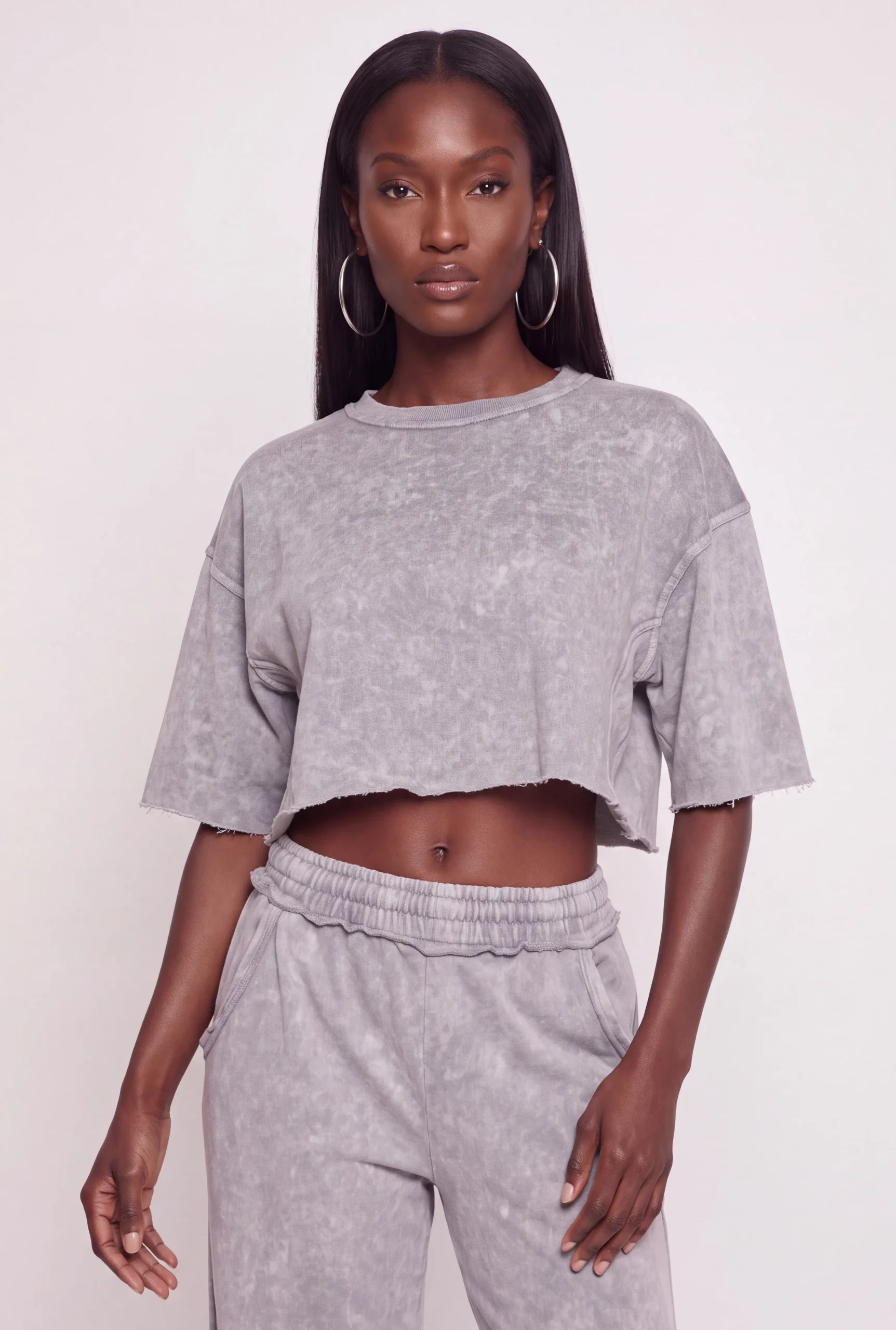 acid wash oversized cropped raw hem sweatshirt acid wash oversized cropped raw hem sweatshirt