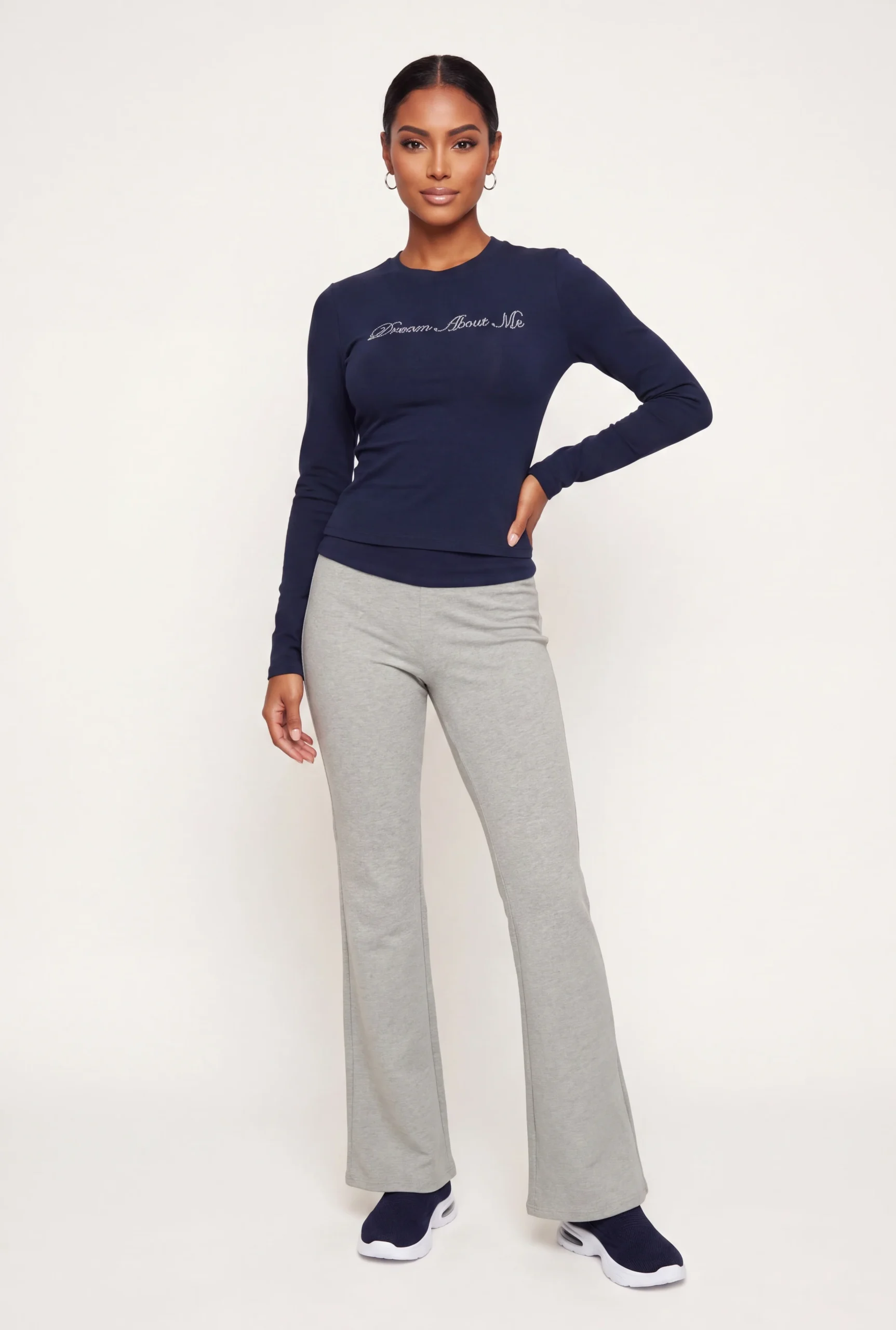 contrast waistband fold over flared pants contrast waistband fold over flared pants