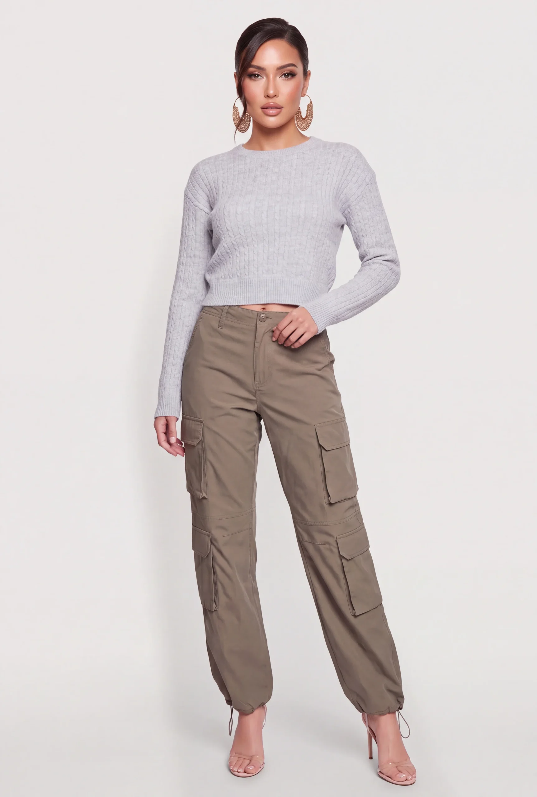 cropped cable knit sweater cropped cable knit sweater
