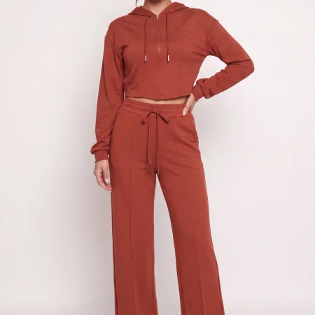 pintuck drawstring wide leg pants